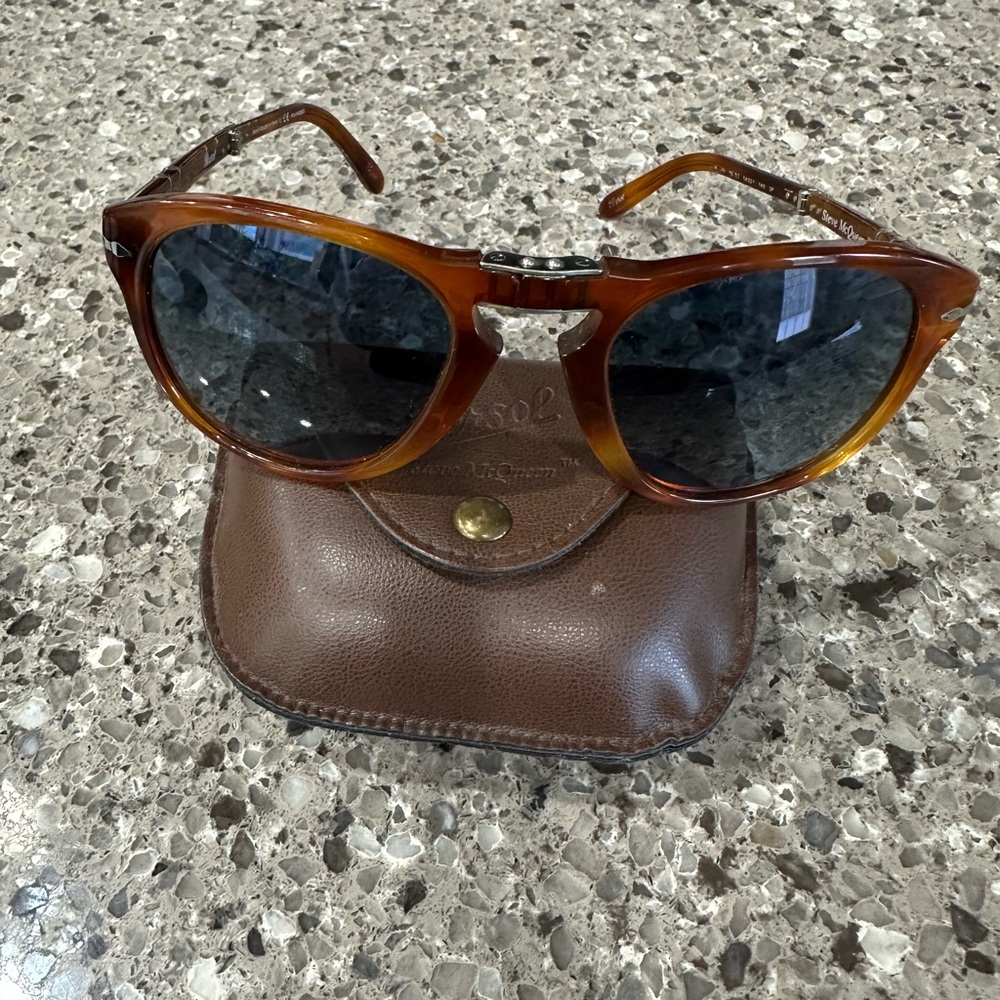 Persol Amber Sunglasses with Brown Case